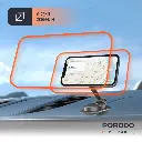 PORODO 360° FOLDABLE DUAL PILOT DISKS WITH GLUE N52 MAGSAFE CAR MOUNT - BLACK - Image 11.webp