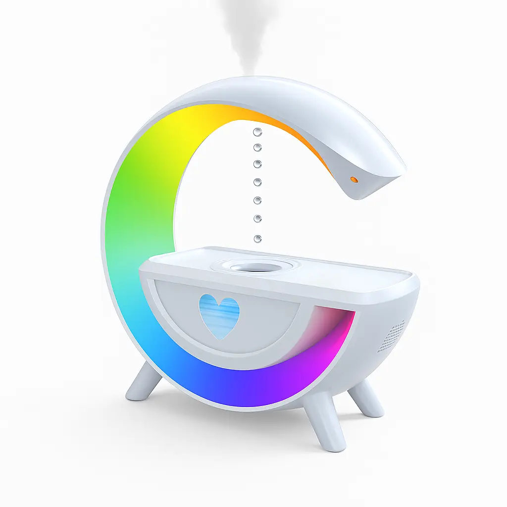 Reverse Gravity Humidifier with Colorful LED Light