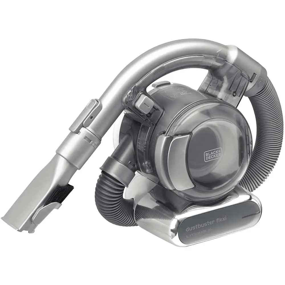 Black & Decker  PD 1820 LF 18V Lithium ion Dustbuster Flexi Hand Vac + Floor Extension Kit, 25 W, Dark Titanium/Chrome, Set of 5 Pieces PD1820LF-GB