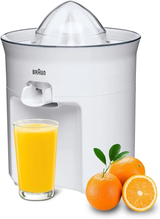 Braun TributeCollection Citrus Juicer CJ 3050 WH, Electric Citrus Juicer, 60 W