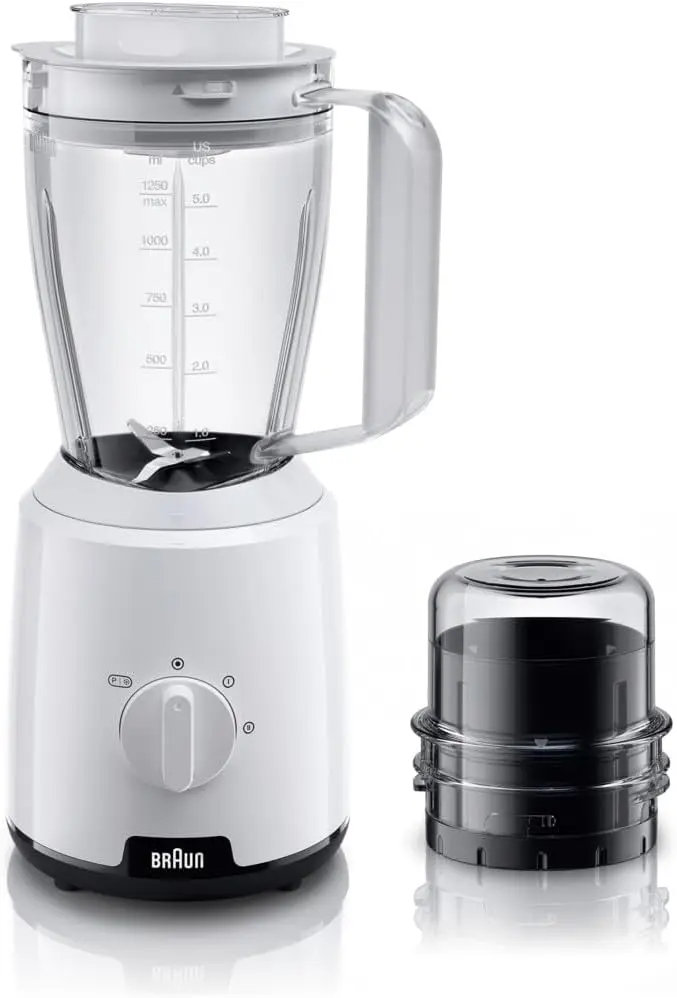 Braun Blender, 600W, 2 Speeds, Pulse Function, 1.5L Mixing Capacity, 0.150L Chopper