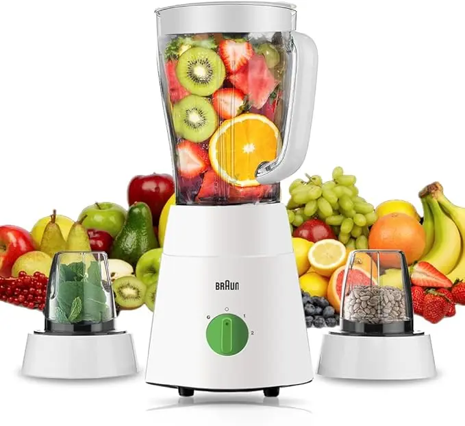 خلاط براون 3 في 1، 500 واط، 1.75 لتر JB0123WH