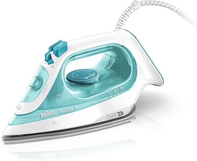 Braun Tex Style 3 Steam Iron, Turquoise, Si 3041 Gr 2350 watt