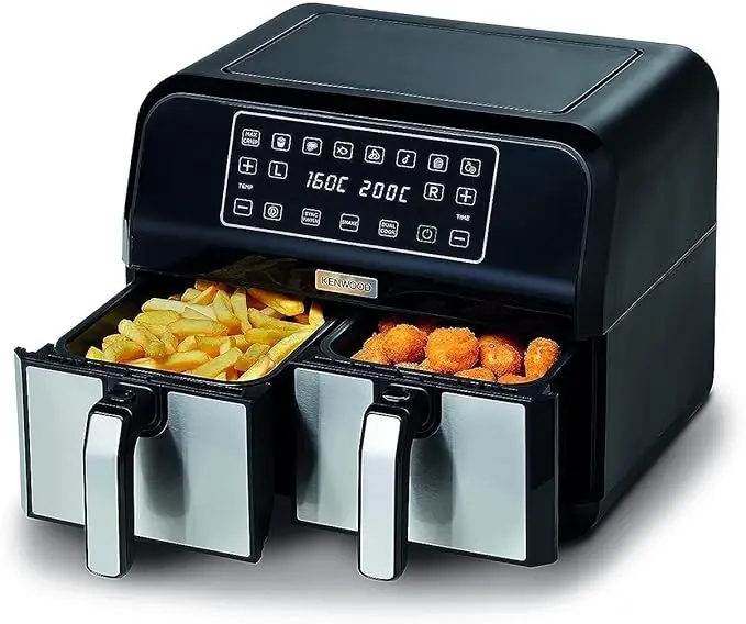 KENWOOD Digital Twin Air Fryer 1.7KG+1.7KG 4L+4L XXXL Capacity with DualZone 2500 WATT HFM75.000MB 