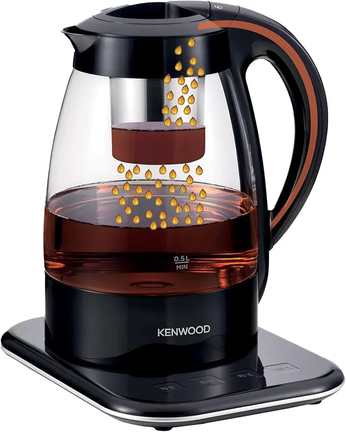 Kenwood 3-In-1 Automatic Tea Maker + Electric Glass Kettle + Drip Coffee Maker 1.2L
