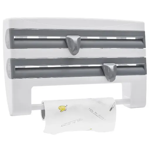 [A-515] Roll N Roll Multi-Tier Wall-Mounted Kitchen Organizer for Paper and Tissue Dispensing A-515