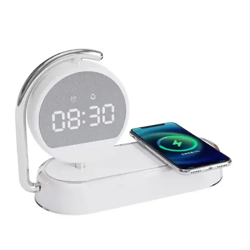 [K01T] Multifunctional Digital Desktop Alarm Clock with Wireless Charging and Night Light K01T