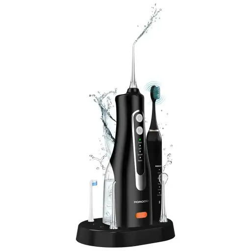 [PDLSTC2254] PORODO LIFESTYLE  WATER FLOSSER AND ELECTRIC  TOOTHBRUSH COMBO 6 HEAD  ATTACHMENT