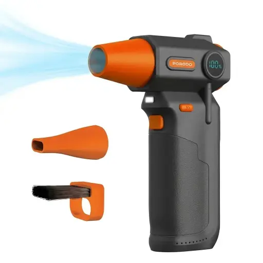 [PDTBYMG826BK] مروحة نفخ الغبار بورودو 3000 مللي أمبير × 2، 160 واط، بسرعة 130000 دورة في الدقيقة - أسود/برتقالي pdtbymg826bk