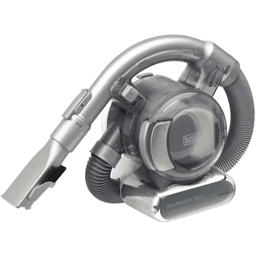 [PD1820LF-GB] مكنسة بلاك آند ديكر اليدوية المرنة PD1820LF-GB PD 1820 LF 18V ليثيوم أيون مع طقم تمديد أرضي، 25 واط، لون تيتانيوم داكن/كروم، مجموعة من 5 قطع PD1820LF-GB